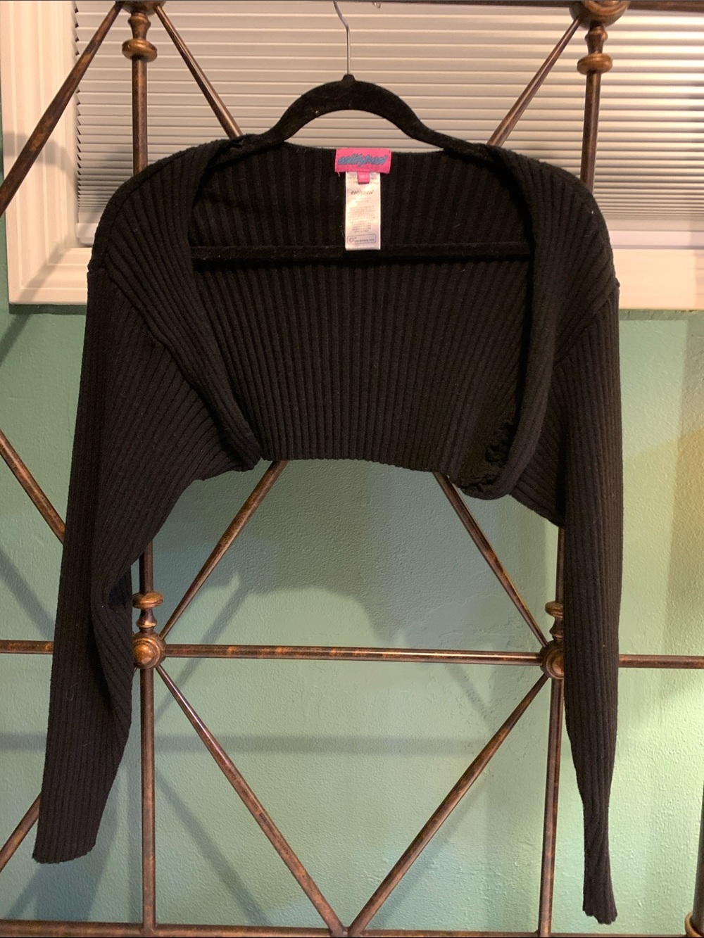 Edikted Black Ribbed Cropped Bolero Shrug